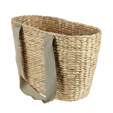 Load image into Gallery viewer, Oval Water Hyacinth - Bag in natural with canvas straps