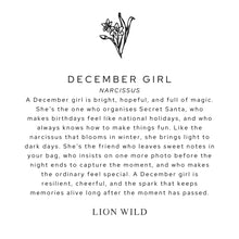 Load image into Gallery viewer, Lion Wild Birth Flower Necklace December