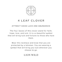 Load image into Gallery viewer, Lion Wild Clover Necklace
