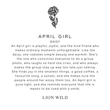 Load image into Gallery viewer, Lion Wild Birth Flower Necklace April