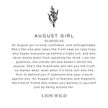 Load image into Gallery viewer, Lion Wild Birth Flower Necklace August