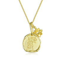Load image into Gallery viewer, Lion Wild Birth Flower Necklace July