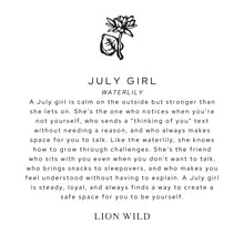 Load image into Gallery viewer, Lion Wild Birth Flower Necklace July
