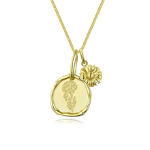 Load image into Gallery viewer, Lion Wild Birth Flower Necklace April