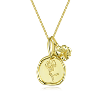 Load image into Gallery viewer, Lion Wild Birth Flower Necklace October