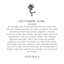 Load image into Gallery viewer, Lion Wild Birth Flower Necklace October